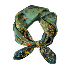 Square Silk Scarf, 25.6 × 25.6 Inches, Printed