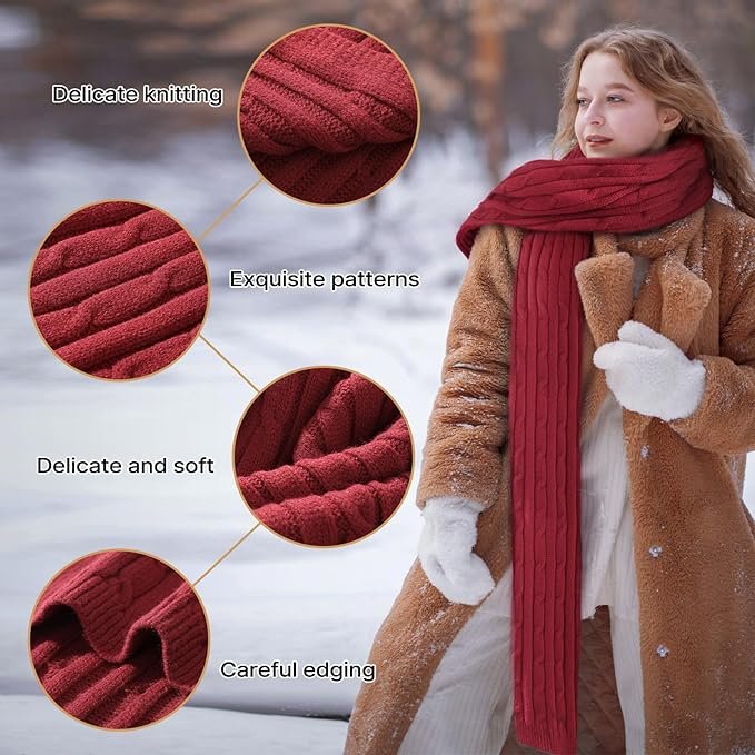 Women’s Knit Scarf for Winter 70.86 x 9.84 inches - Image 2