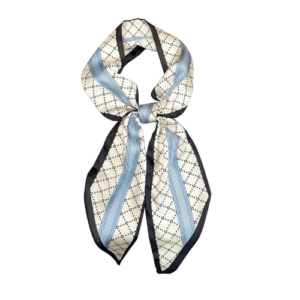 Printed Silk Neck Scarf with Oblique Angle Design